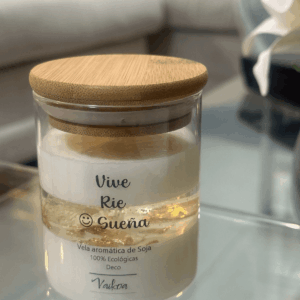 Vela frasco Vive, Rie, Sueña, Vaikoa