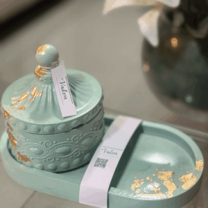 Set bandeja ovalada y joyero