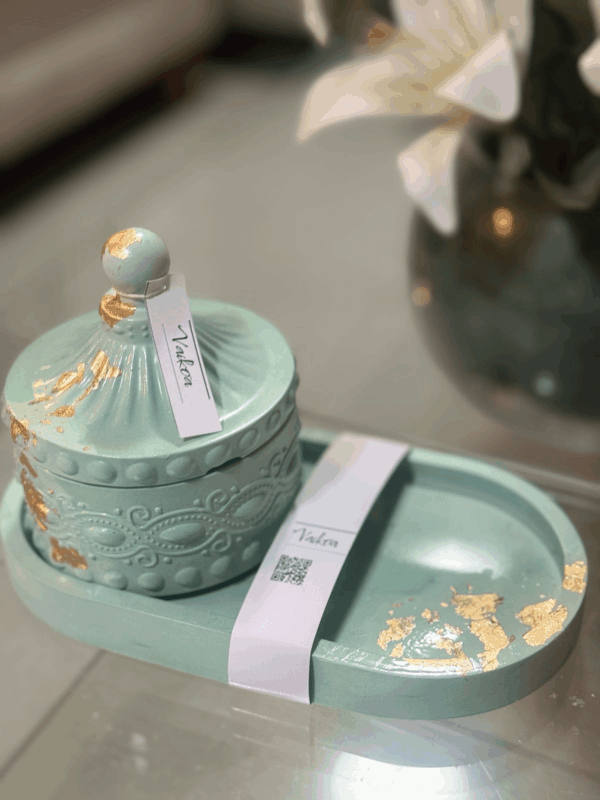 Set bandeja ovalada y joyero